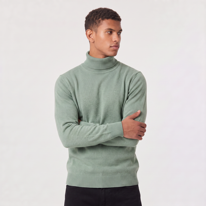 Men's Classic Wool Ribbed Collar Turtleneck Sweater
