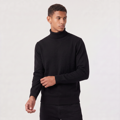 Men's Classic Wool Ribbed Collar Turtleneck Sweater