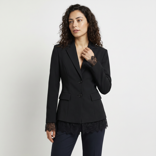 Women's Elegant Lace Single-Breasted Blazer