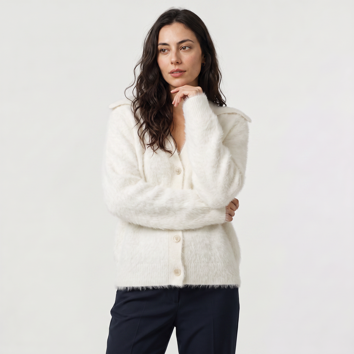 Women's Casual Knit Button-Front Cardigan