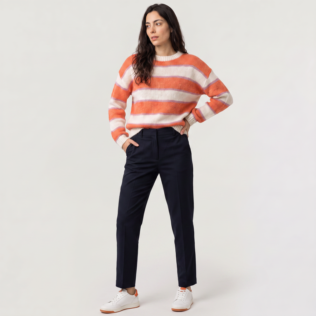 Women's Casual Striped Knit Jumper