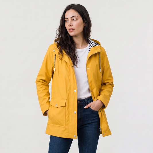 Women's Casual Waterproof Hooded Rain Jacket