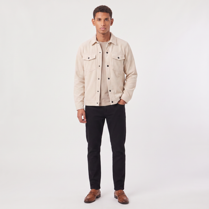 Men's Casual Corduroy Snap-Button Overshirt Jacket