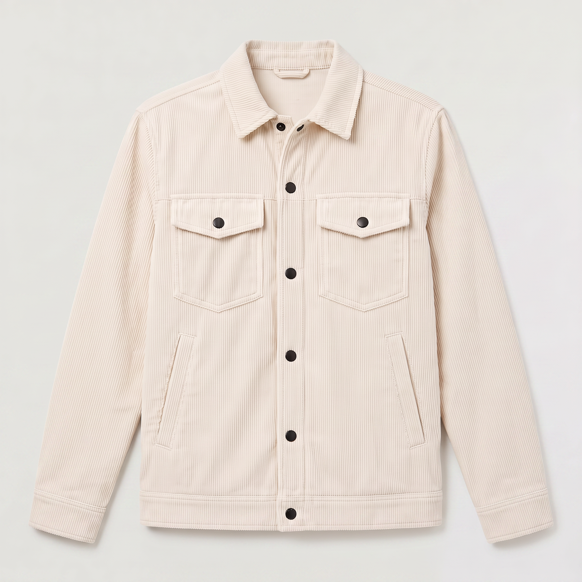 Men's Casual Corduroy Snap-Button Overshirt Jacket