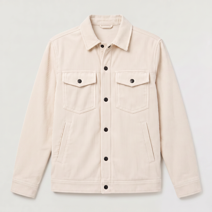 Men's Casual Corduroy Snap-Button Overshirt Jacket