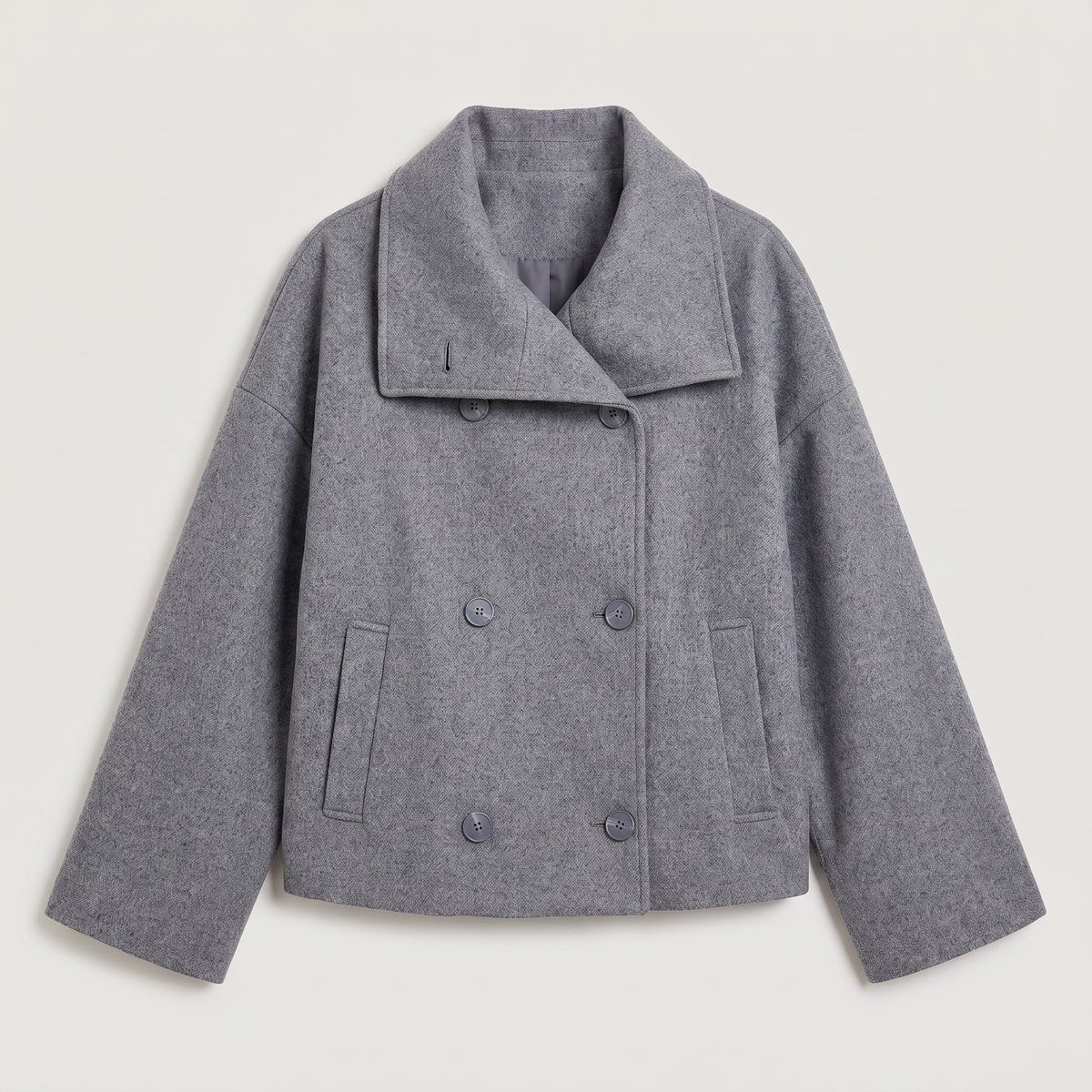 Women's Casual Double-Breasted Oversized Wool Jacket