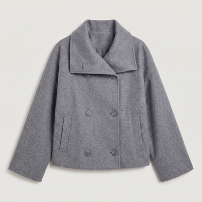 Women's Casual Double-Breasted Oversized Wool Jacket
