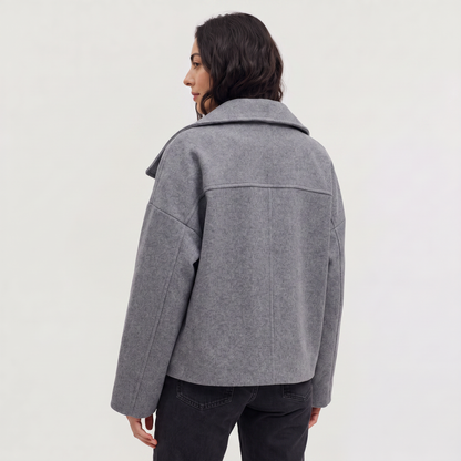 Women's Casual Double-Breasted Oversized Wool Jacket