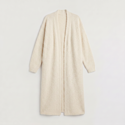 Women's Casual Fluffy Knit Longline Open-Front Cardigan