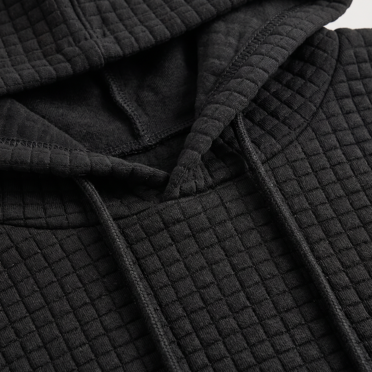 Women's Casual Quilted Drawstring Hoodie with Kangaroo Pocket