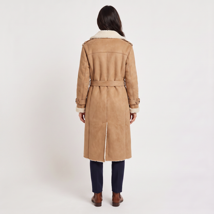Women's Classic Borg-Lined Longline Aviator Coat