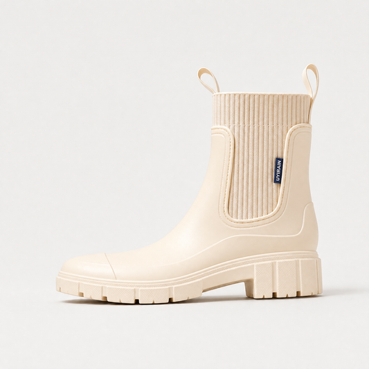 Women's Waterproof Leather Chunky Chelsea Boots