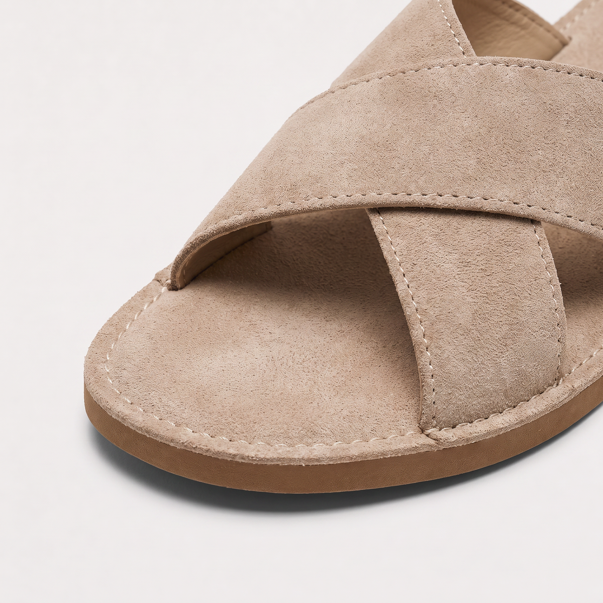 Men's Casual Suede-Look Cross Strap Sandals