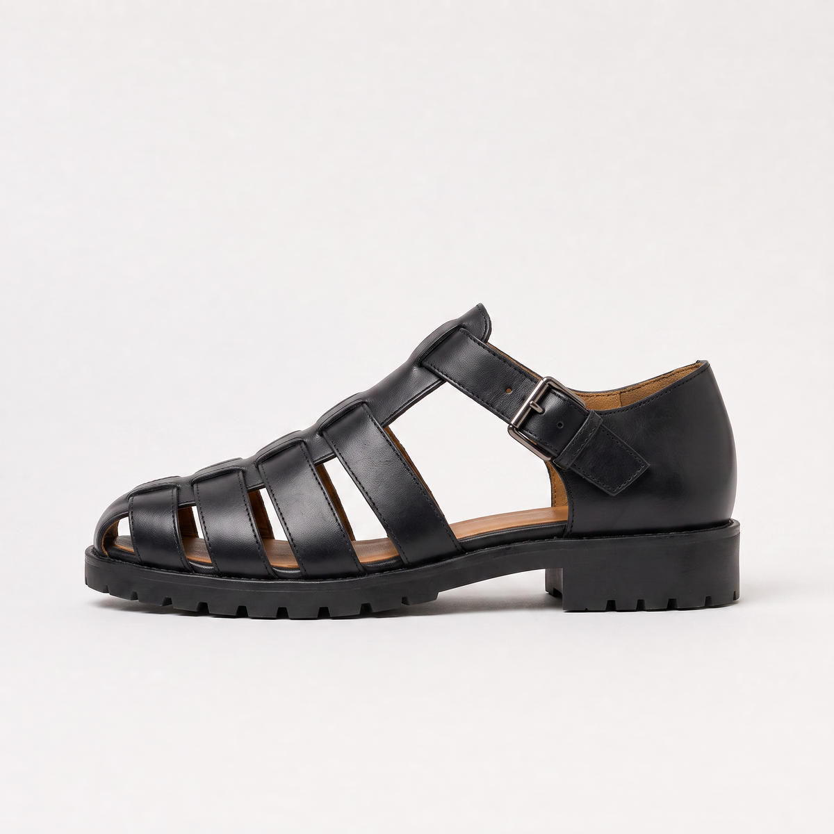 Men's Casual Leather Buckle Fisherman Sandals