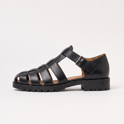 Men's Casual Leather Buckle Fisherman Sandals
