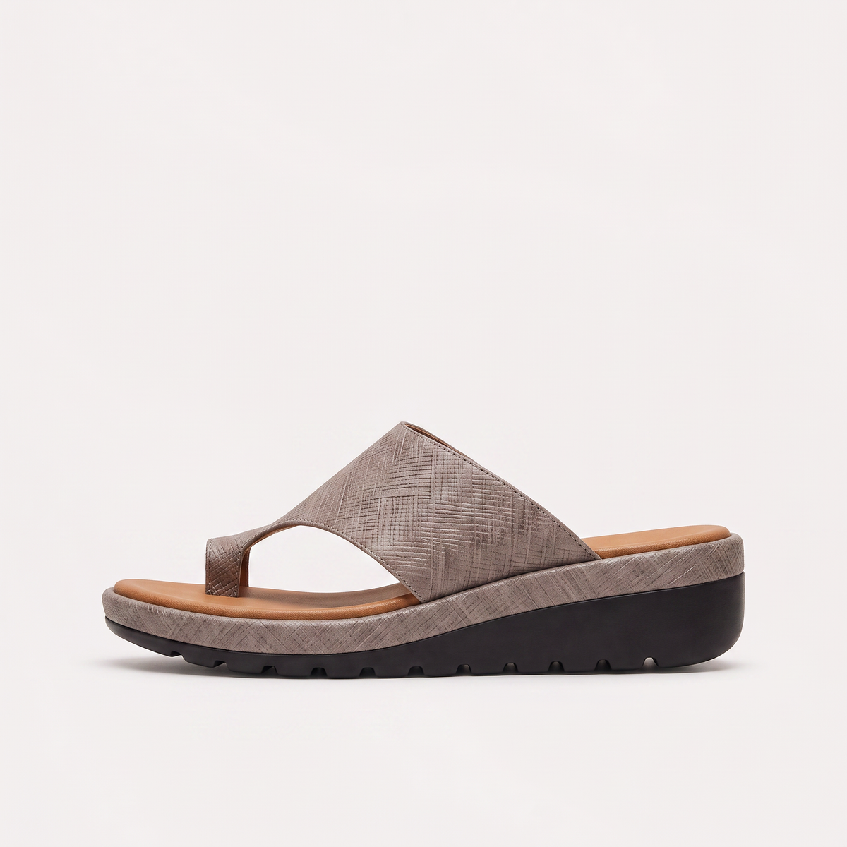 Women's Casual Leather Toe-Loop Platform Sandals
