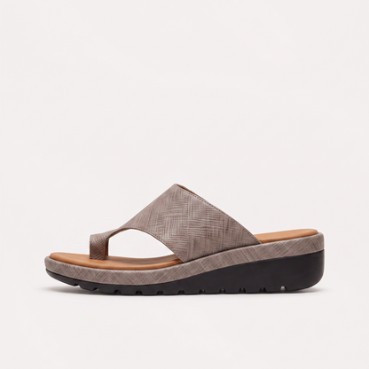 Women's Casual Leather Toe-Loop Platform Sandals