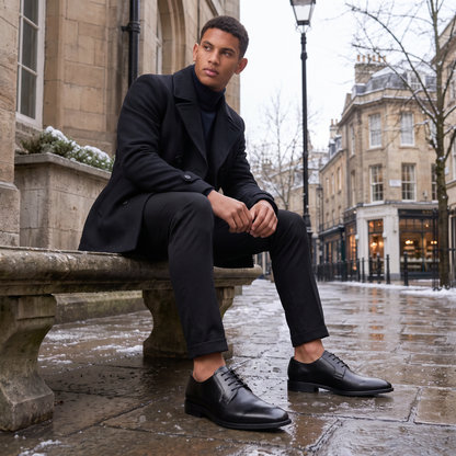 Men's Classic Leather Lace-Up Derby Shoes