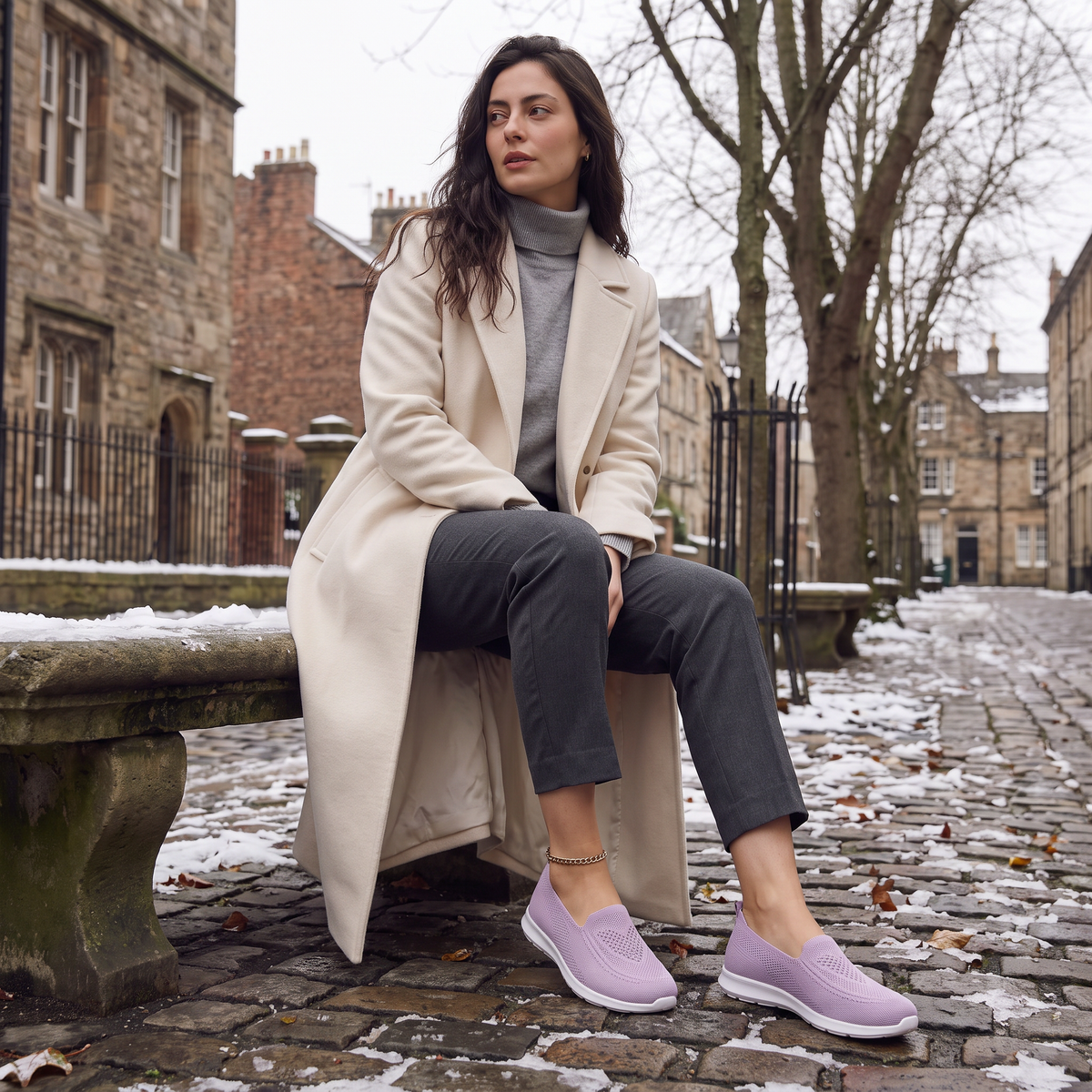 Women's Lightweight Mesh Slip-On Trainers
