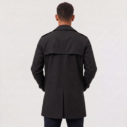 Men's Classic Double-Breasted Wool Blend Trench Coat