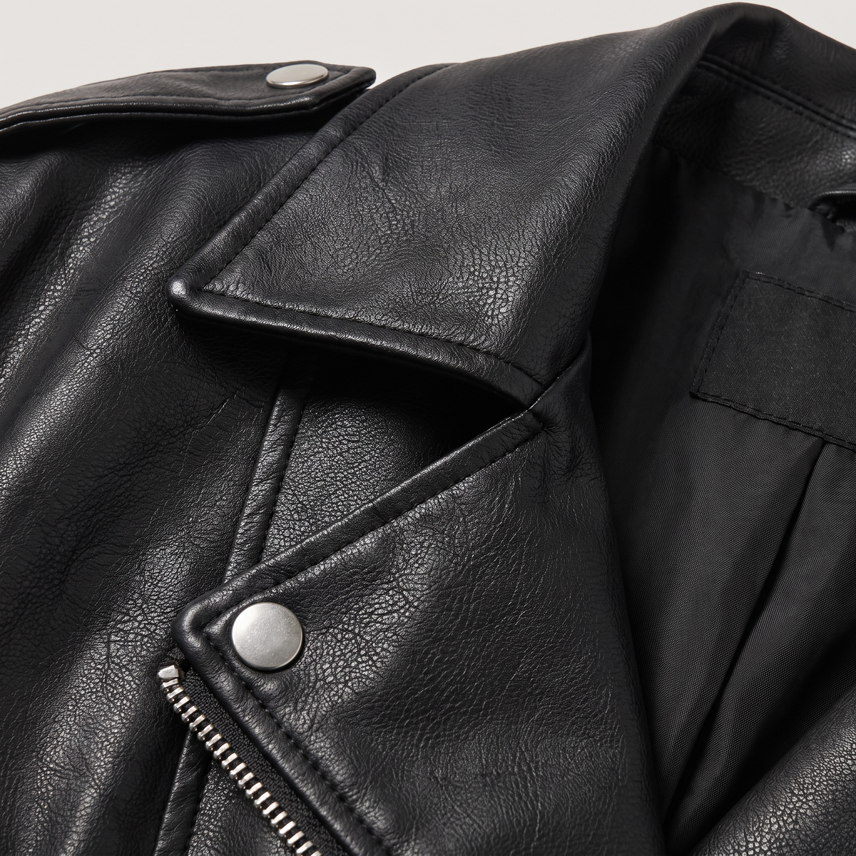 Women's Classic Leather Cropped Biker Jacket with Belt