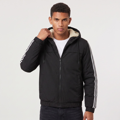 Men's Casual Padded Hooded Bomber Jacket