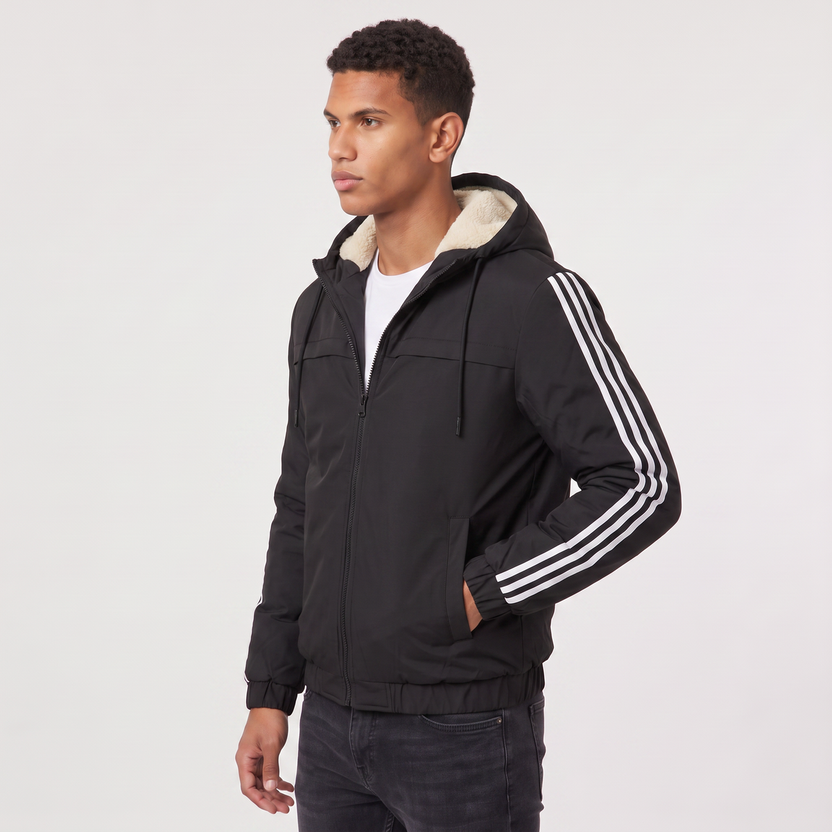 Men's Casual Padded Hooded Bomber Jacket