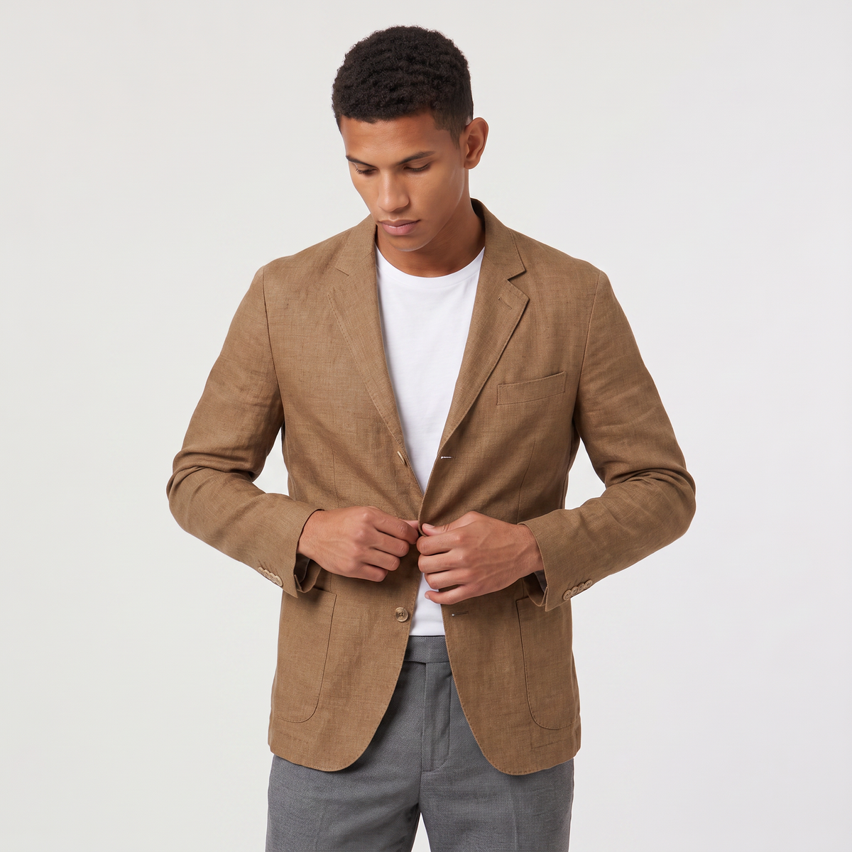 Men's Casual Linen Blend Relaxed Fit Blazer