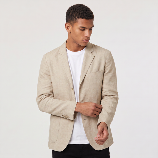 Men's Casual Linen Blend Relaxed Fit Blazer