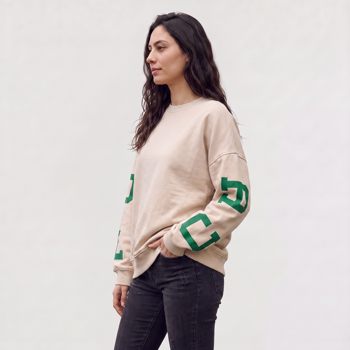 Women's Oversized Cotton Blend Varsity Jumper