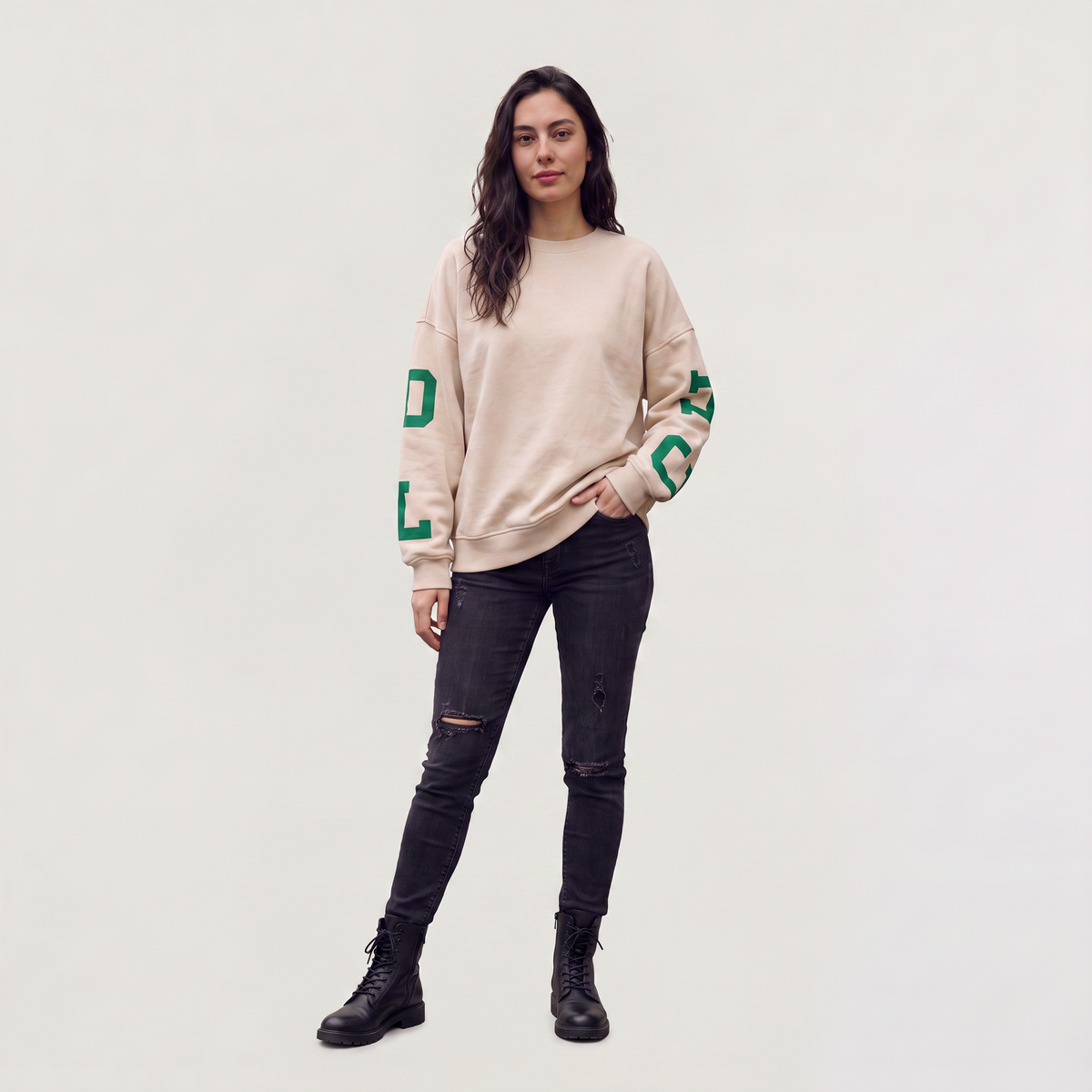 Women's Oversized Cotton Blend Varsity Jumper