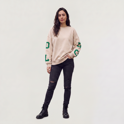 Women's Oversized Cotton Blend Varsity Jumper