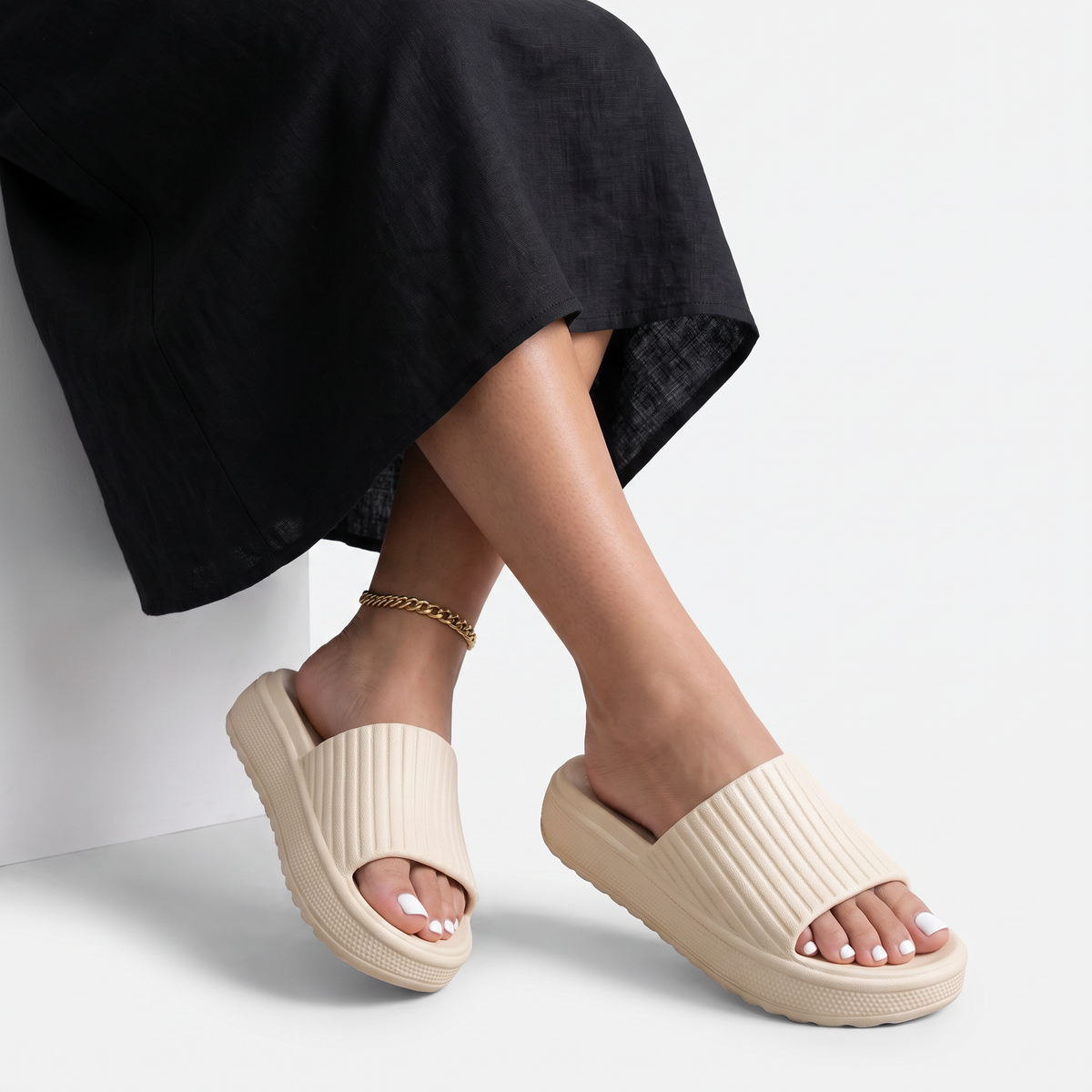 Women's Casual Cushioned Slide Sandals