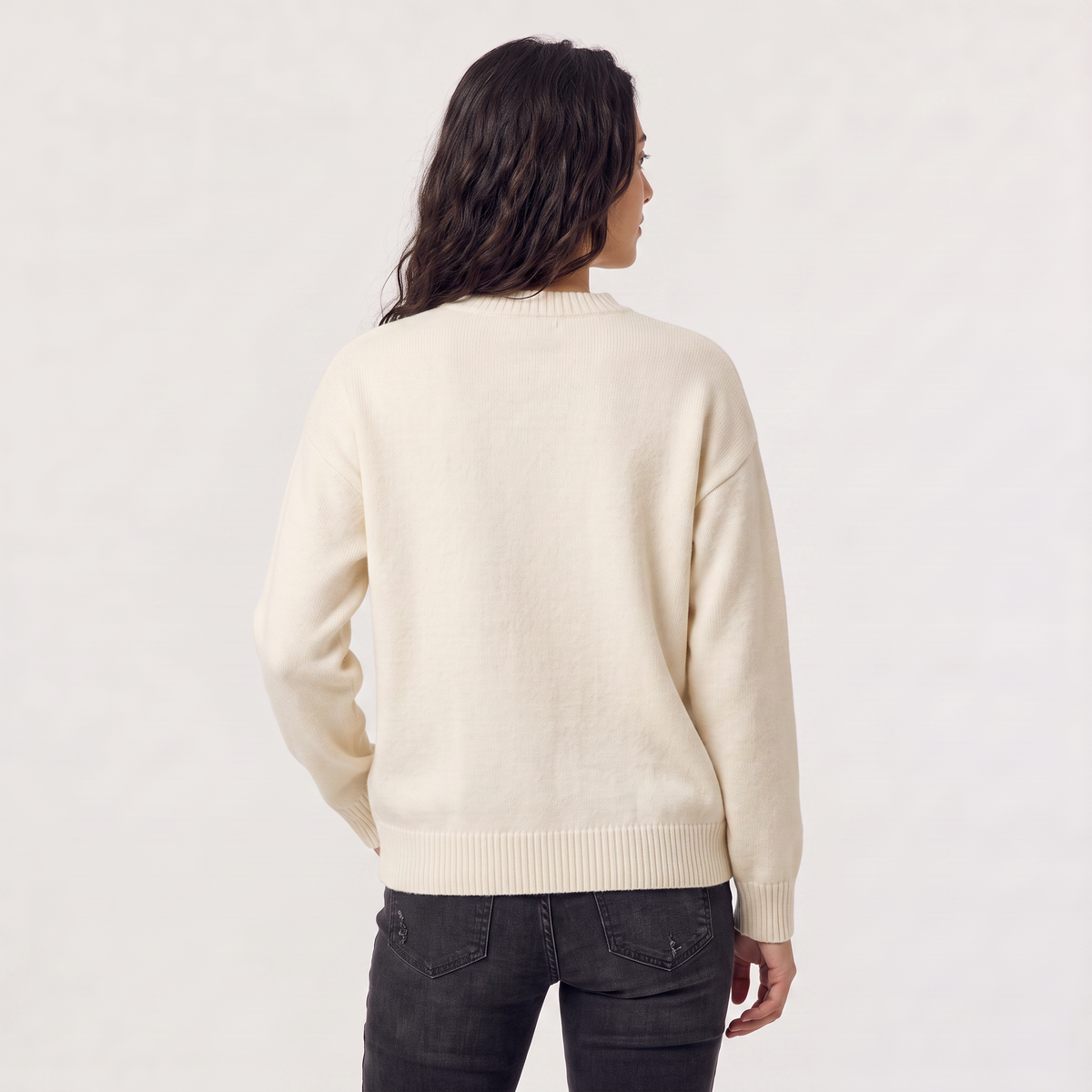 Women's Casual Knitted Jumper with Heart Detail