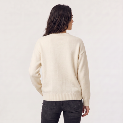 Women's Casual Knitted Jumper with Heart Detail