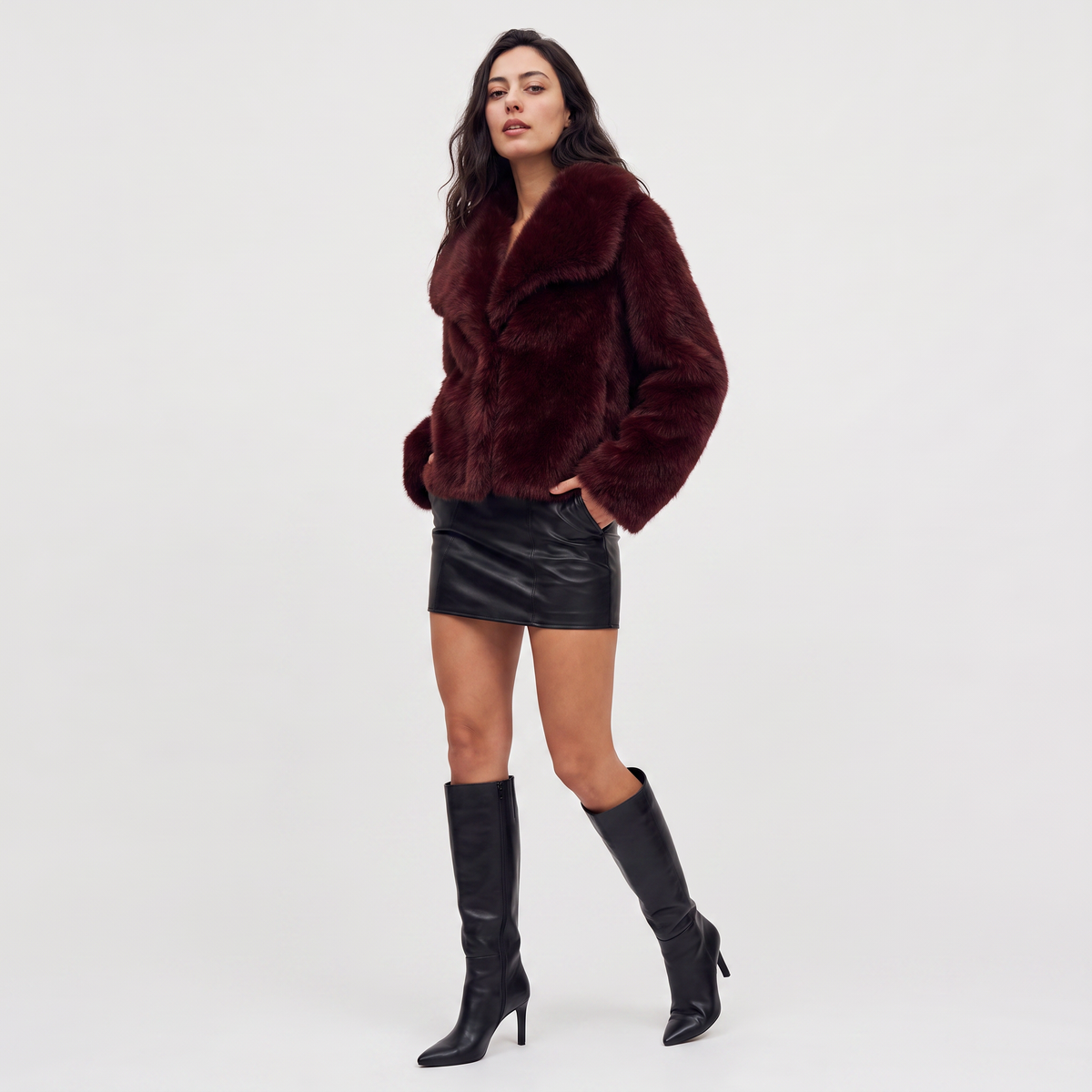 Women's Stylish Faux Fur Long Coat