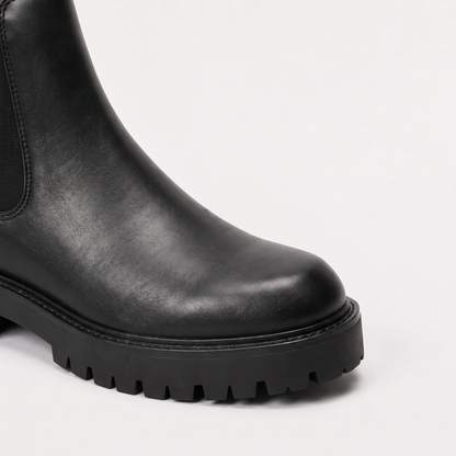Men's Classic Leather Chunky Sole Chelsea Boots