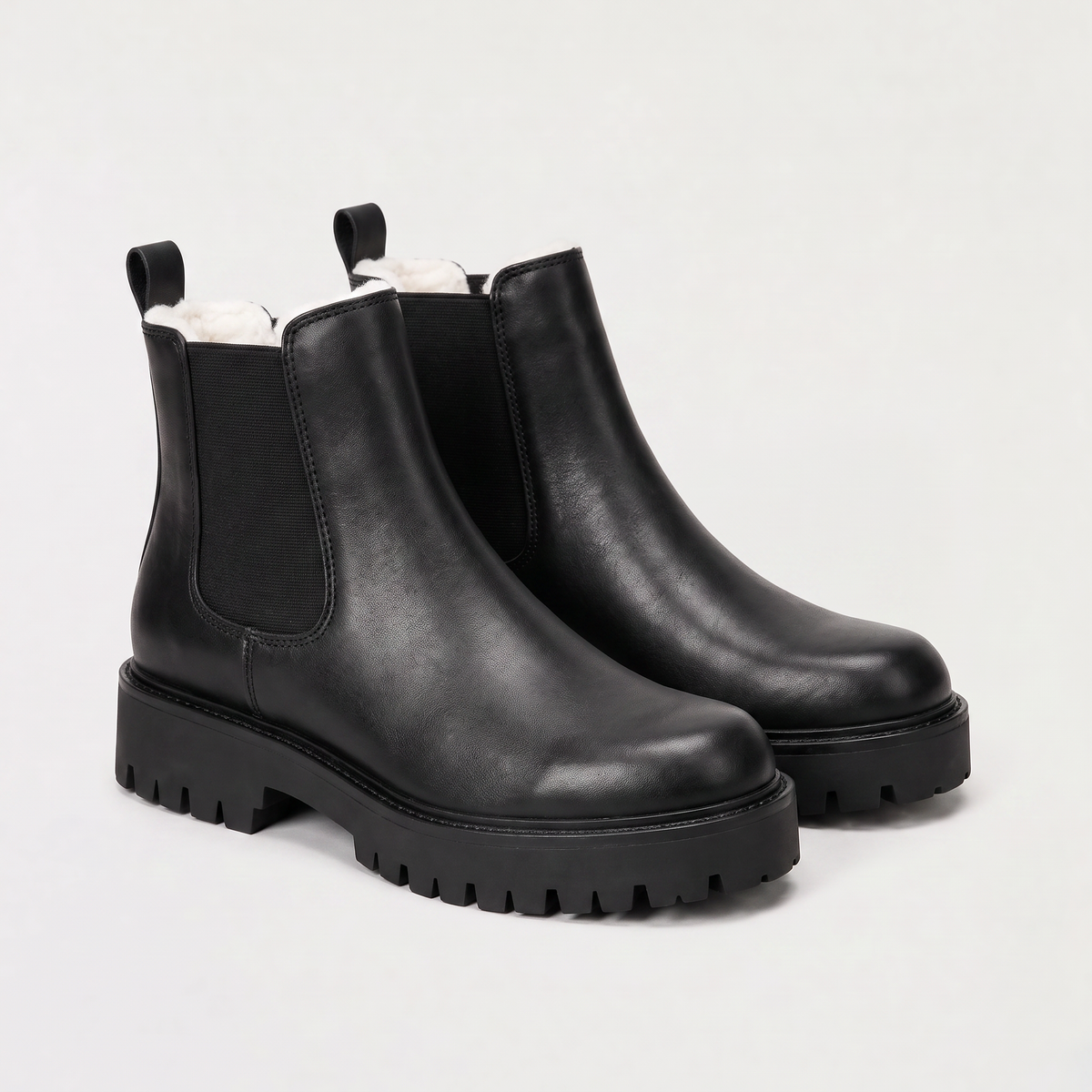 Men's Classic Leather Chunky Sole Chelsea Boots
