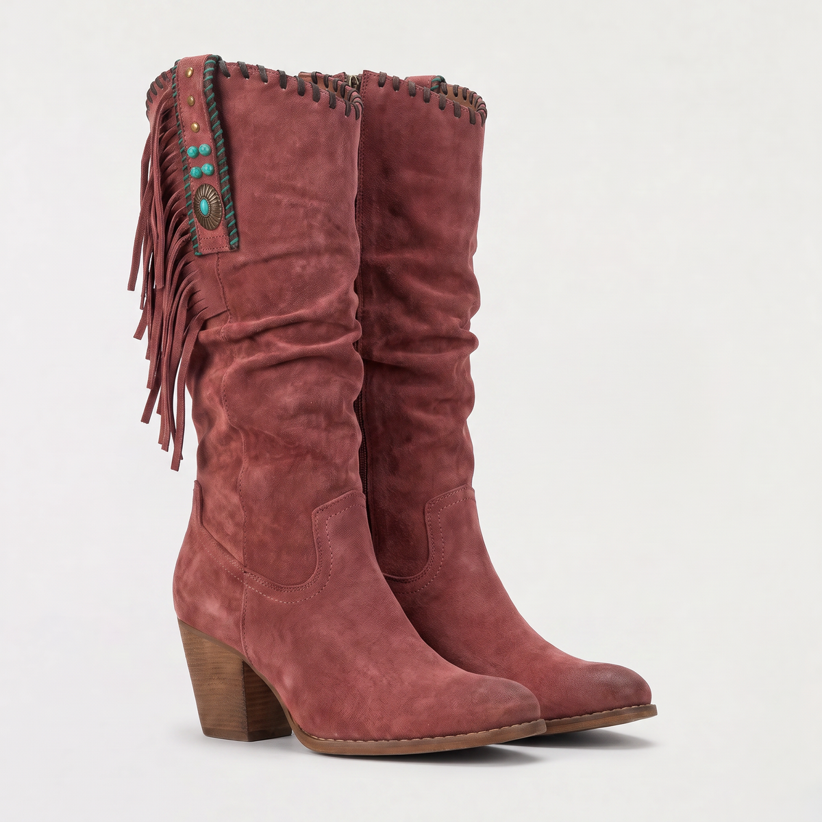 Women's Stylish Suede Fringe Western Boots