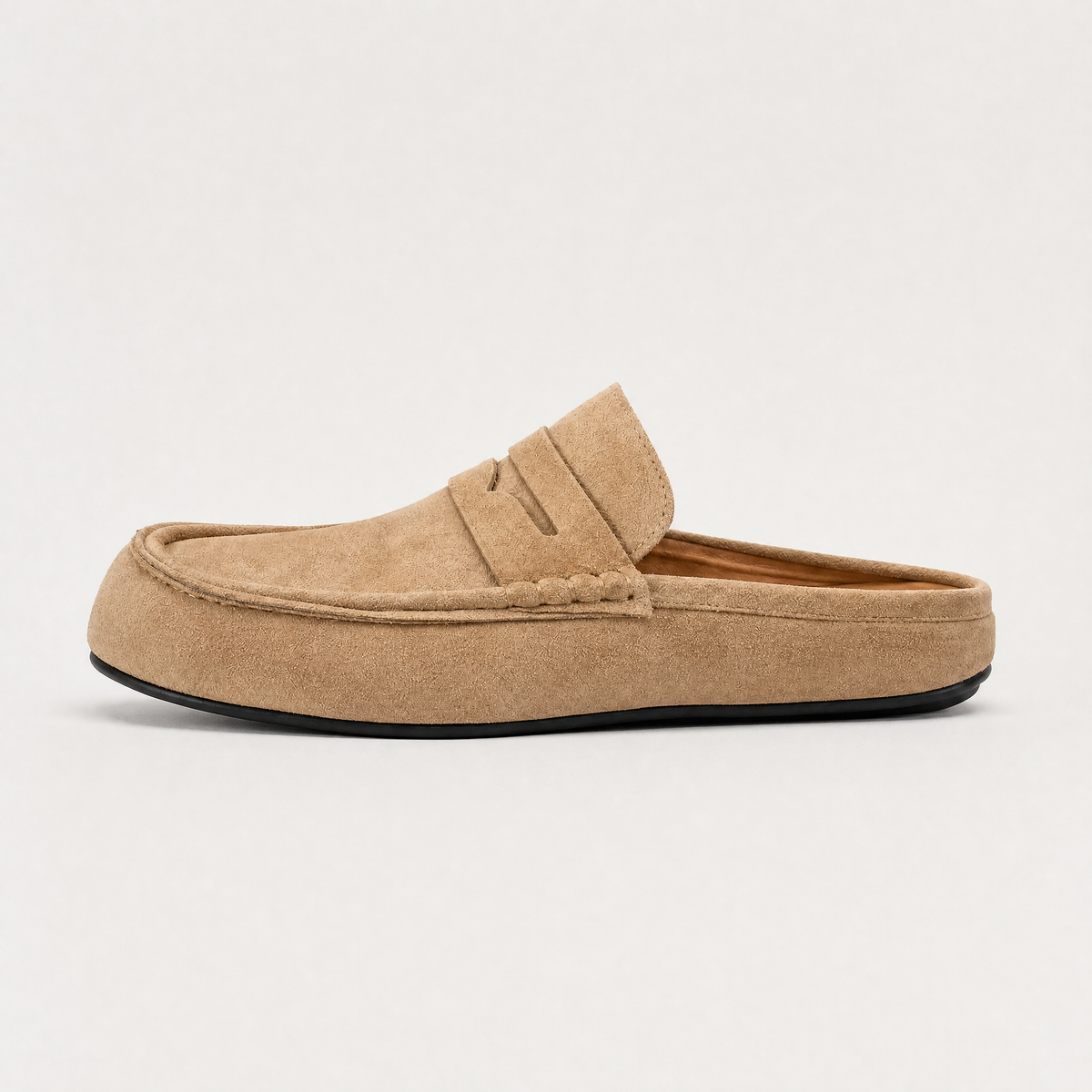 Men's Casual Suede-Look Backless Mule Loafers