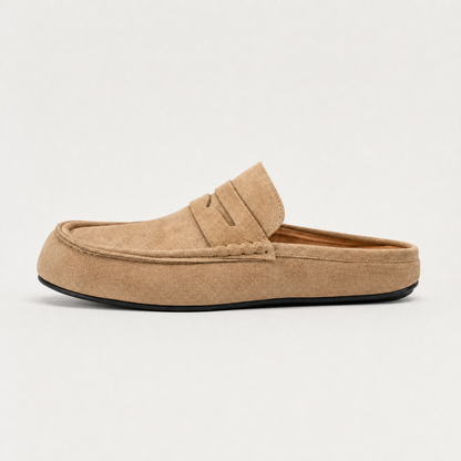 Men's Casual Suede-Look Backless Mule Loafers