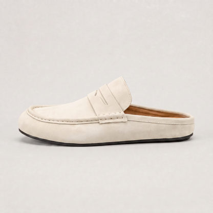 Men's Casual Suede-Look Backless Mule Loafers