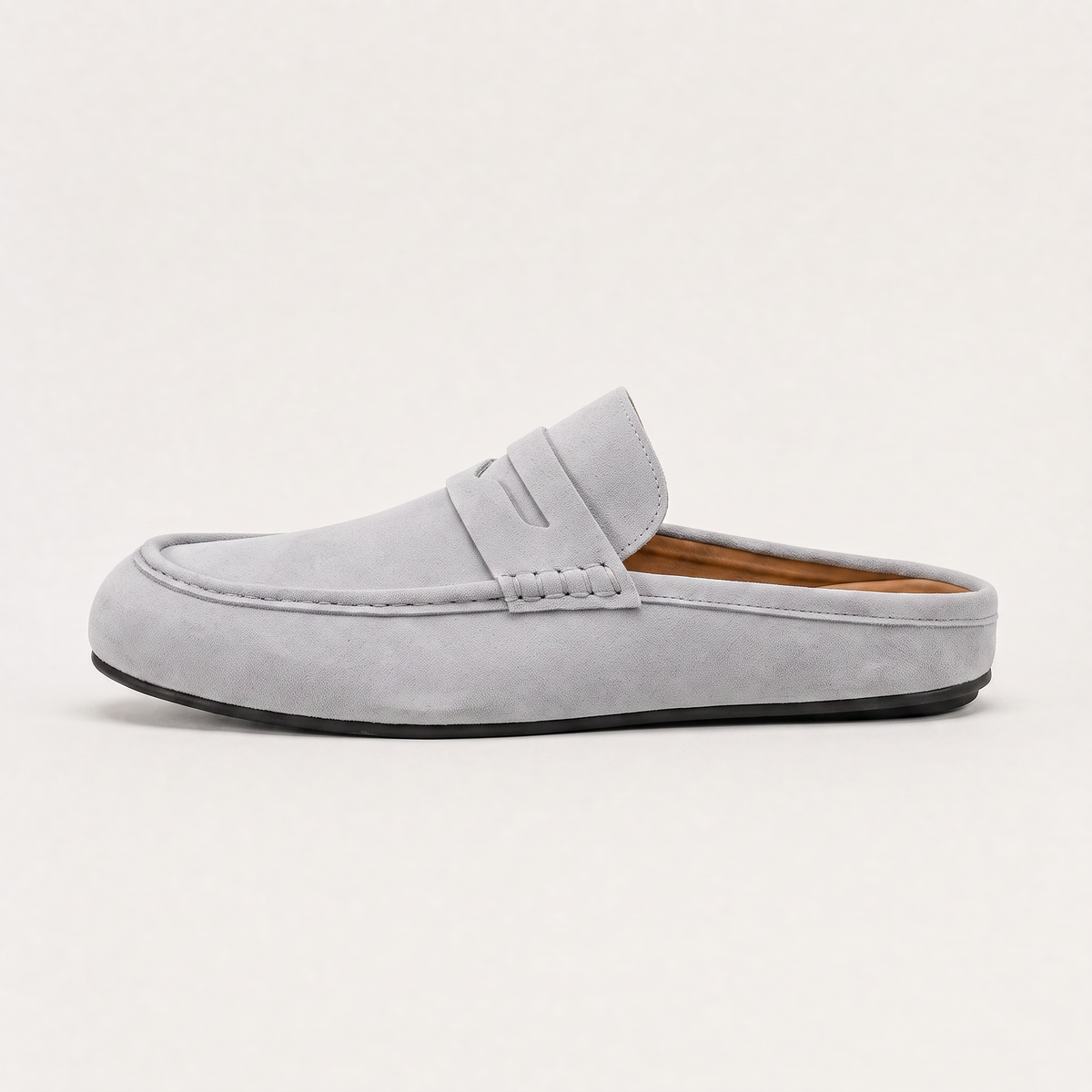 Men's Casual Suede-Look Backless Mule Loafers