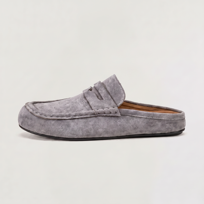 Men's Casual Suede-Look Backless Mule Loafers