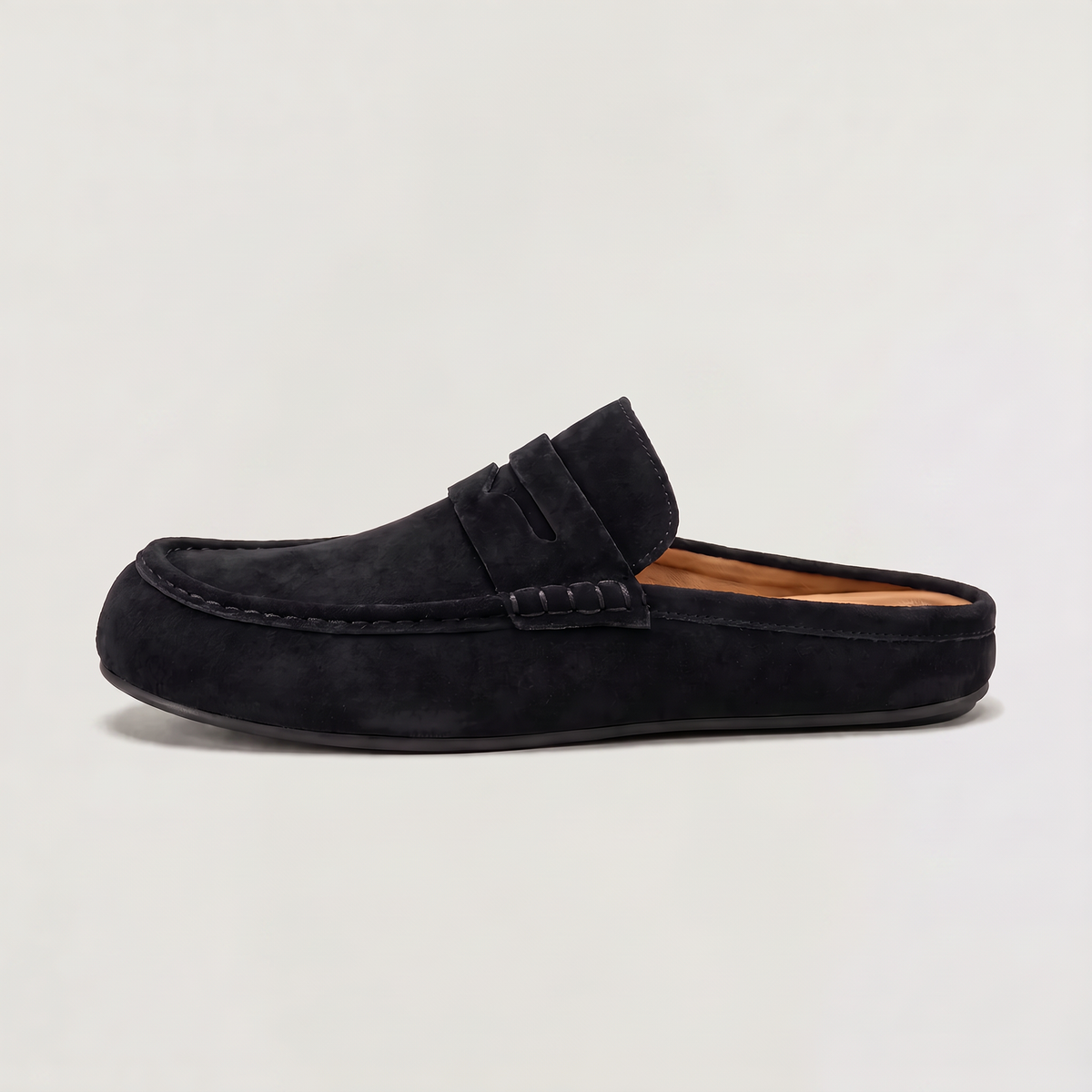 Men's Casual Suede-Look Backless Mule Loafers