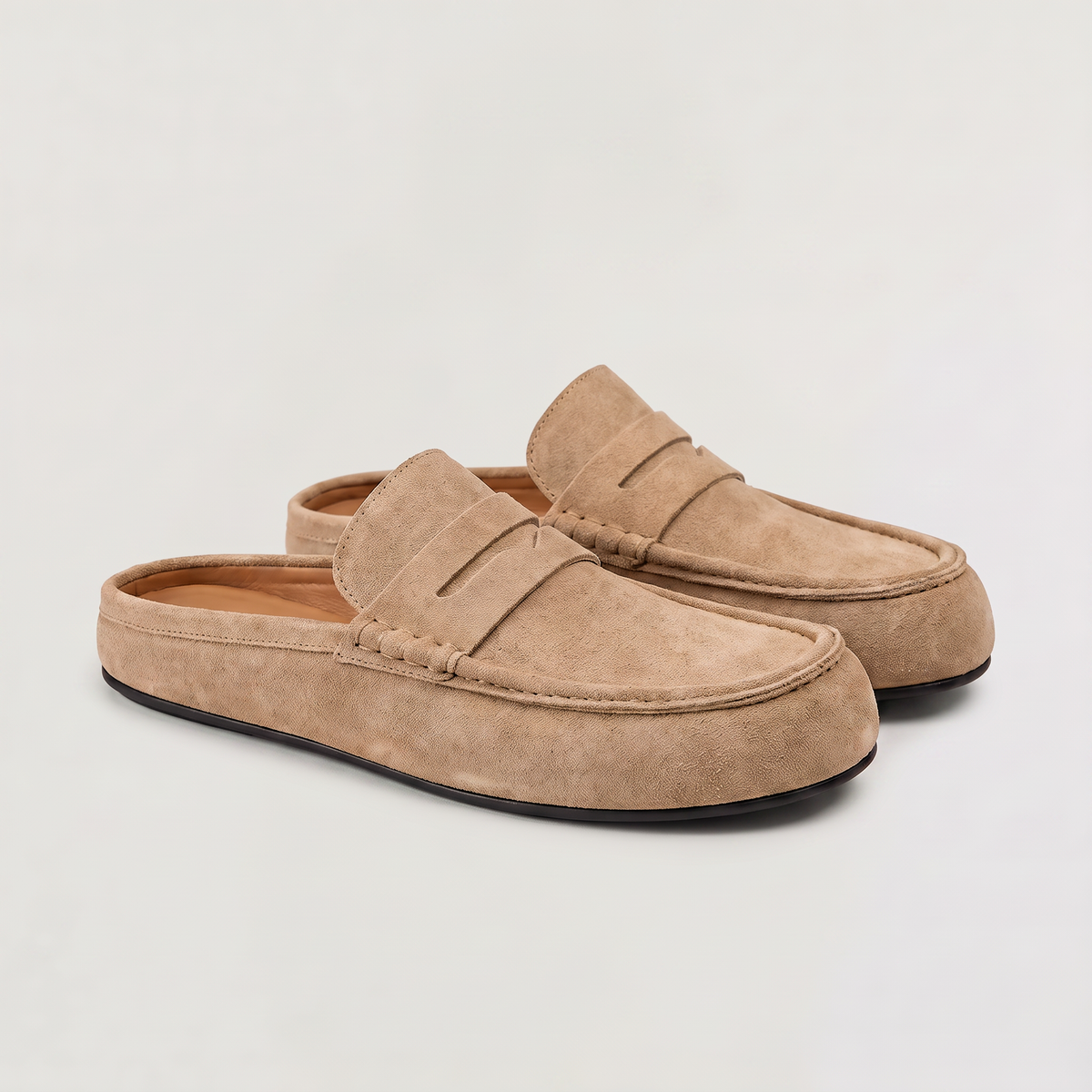Men's Casual Suede-Look Backless Mule Loafers