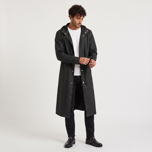 Men's Classic Waterproof Extra Long Hooded Raincoat