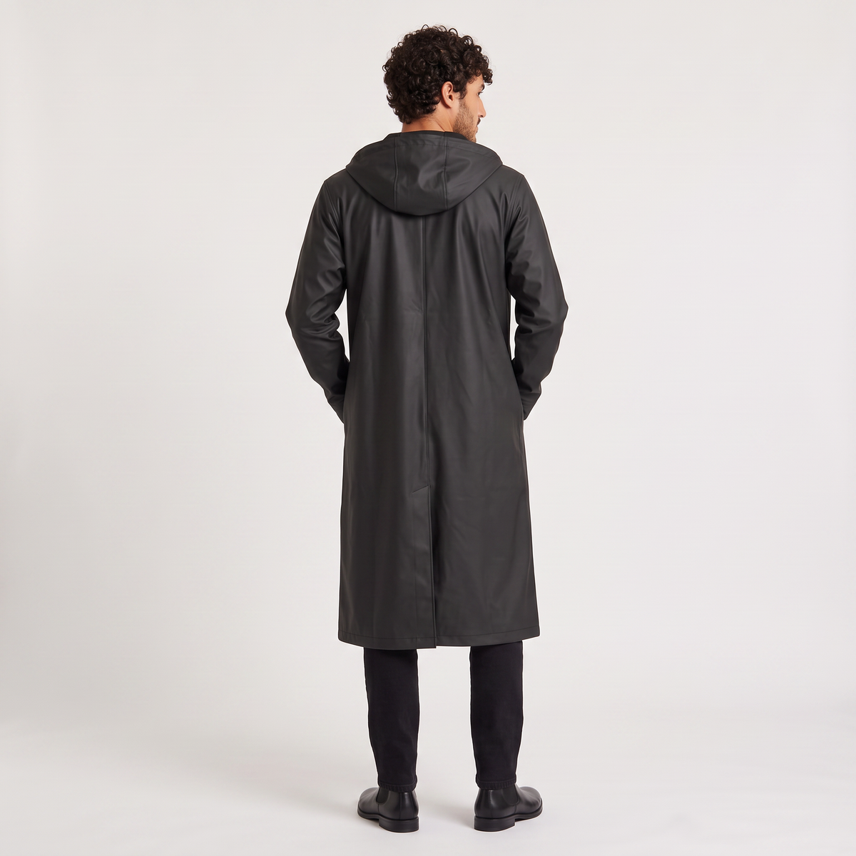 Men's Classic Waterproof Extra Long Hooded Raincoat