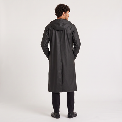 Men's Classic Waterproof Extra Long Hooded Raincoat