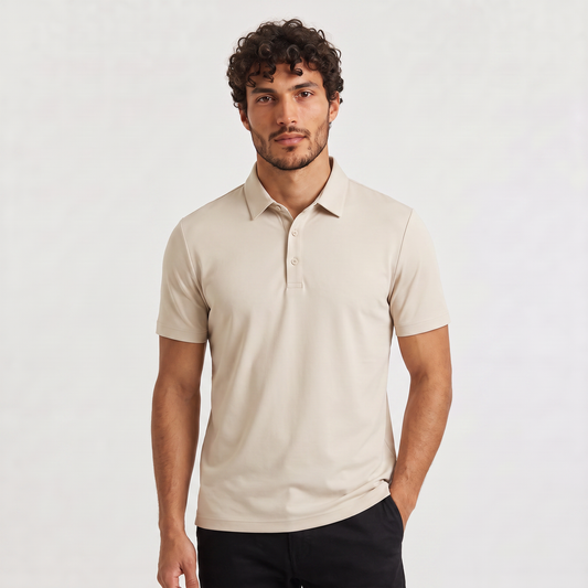 Men's Casual Cotton Short Sleeve Polo Shirt with Chest Pocket
